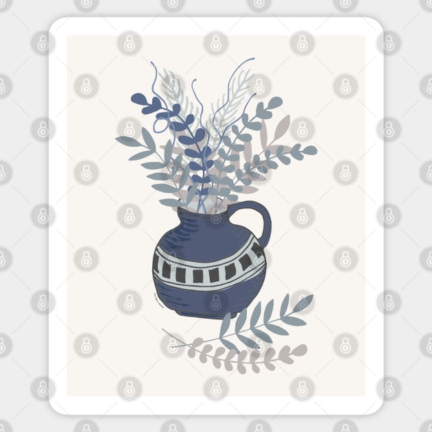 Still Life in Blue Vase Sticker by FrancesPoff